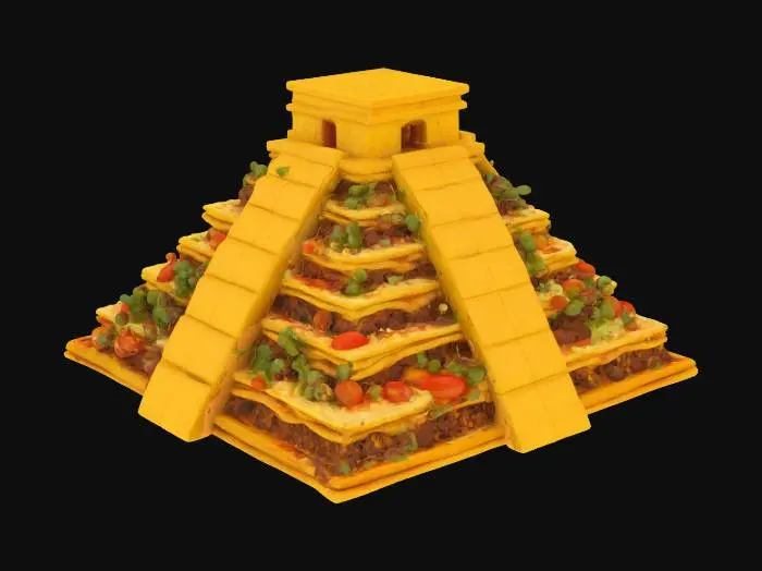 3D model for [Mexico] Chichén Itzá as a taco casserole, #AroundTheWorld#