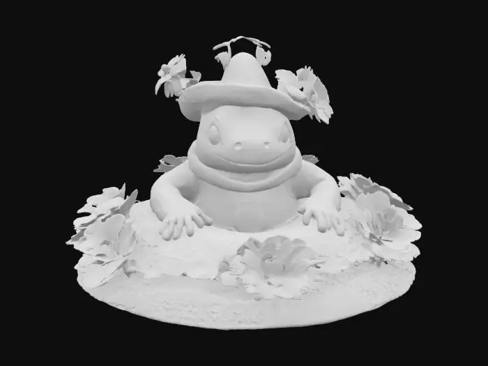 3D model for [Rajasthan] an Axolotl in a Día de Muertos Outfit, #AroundTheWorld#