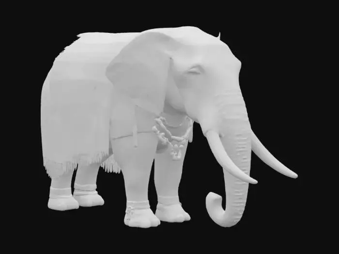 3D model for [Kenya] Ultra Realistic, Hyper Detailed, Elephant wearing Maasai Traditional Garments, #AroundTheWorld#