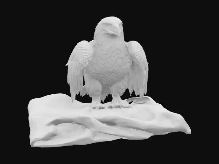 3D model for [United States] Ultra Realistic, Hyper Detailed, Bald Eagle sitting atop a folded American flag, #AroundTheWorld#