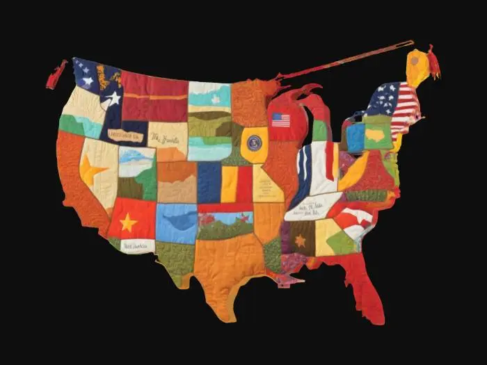 3D model for [United States] the united states of america as a quilt, #AroundTheWorld#