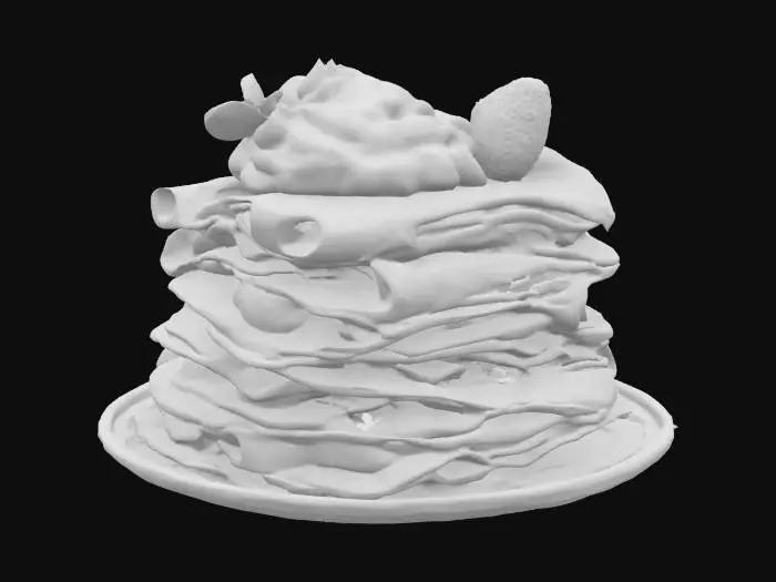 3D model for [France], Highly Detailed, Ultra Realistic, a delicious stack of detailed crepes with different fillings in each layer, #AroundTheWorld#
