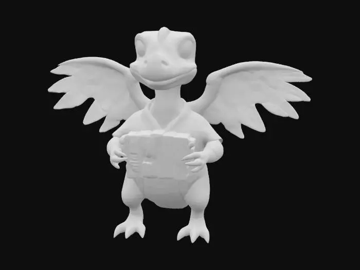 3D model for [Mexico] a colorful, cute, cartoonish pterodactyl dinosaur, wearing a Mexican poncho textured with vibrant mexican patterns, and equipped with an accordian, #AroundTheWorld#