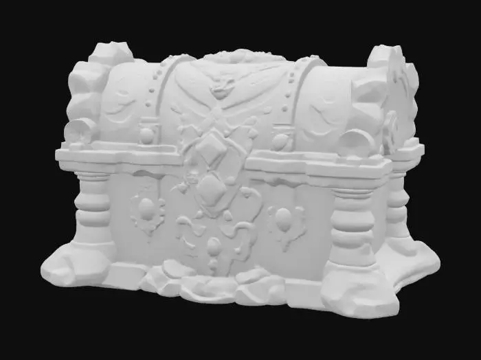 3D model for [New Mexico] an ornate stacked red rock treasure chest inlay with turquoise gemstones, inspired by  Monument Valley’s spires, #AroundTheWorld#