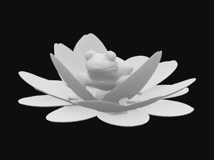 3D model for [Central America] Ultra Realistic, Hyper Detailed, a vibrant, glistening Harlequin Toad in a bioluminescent glowing Passion Flower, #AroundTheWorld#