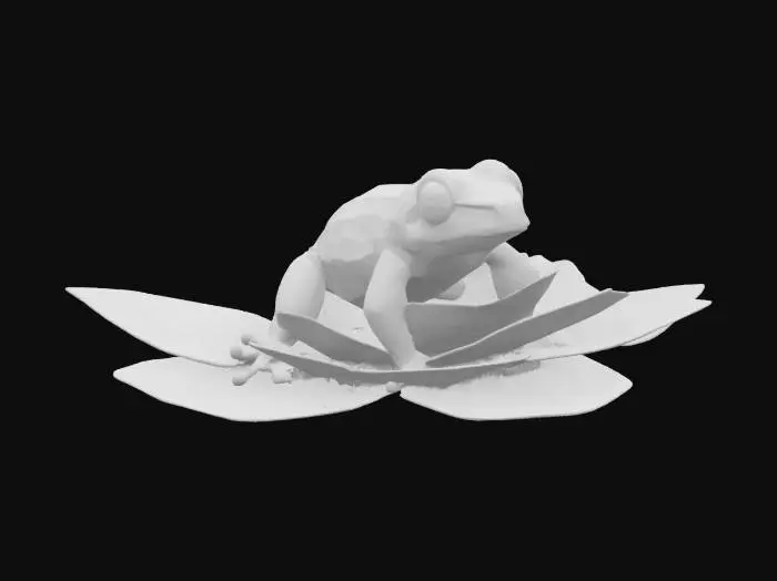 3D model for [south america] Ultra Realistic, Hyper Detailed, a bioluminescent poison dart frog with a Heliconia flower, #AroundTheWorld#