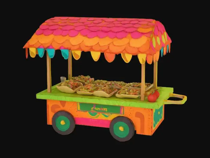 3D model for [Mexico] a detailed, colorful Mexican street taco cart pinata, #AroundTheWorld#