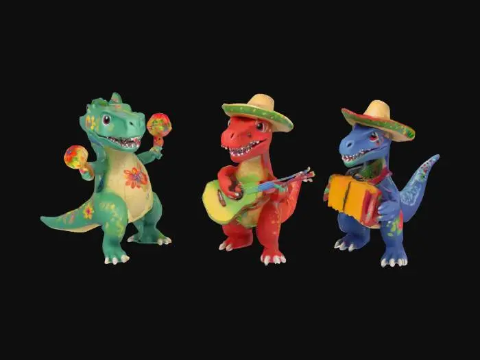 3D model for [Mexico] Dino Fiesta Band, #AroundTheWorld#