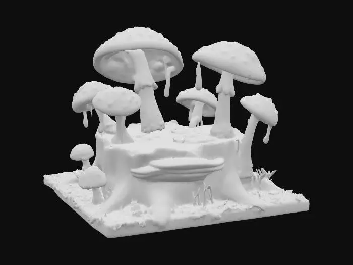 3D model for Glowcap Grove, #PBR#
