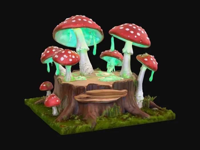 3D model for Glowcap Grove, #PBR#