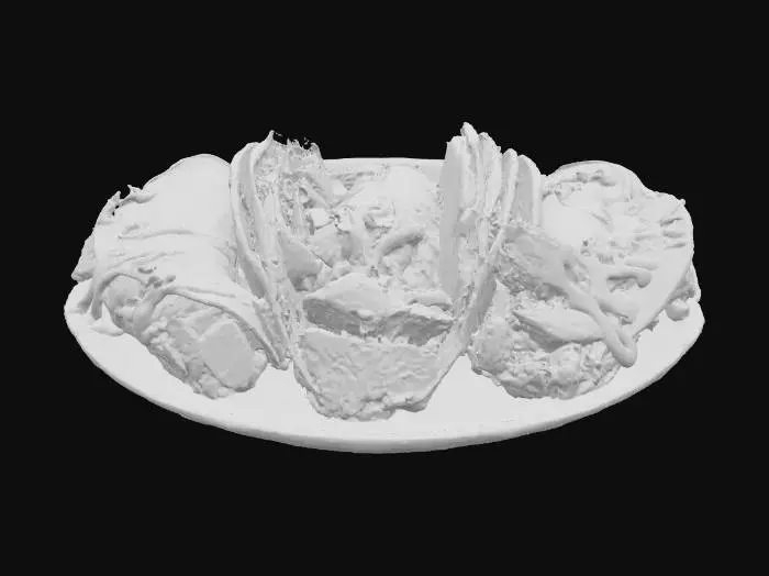 3D model for Tasty Tacos Trio, #food#