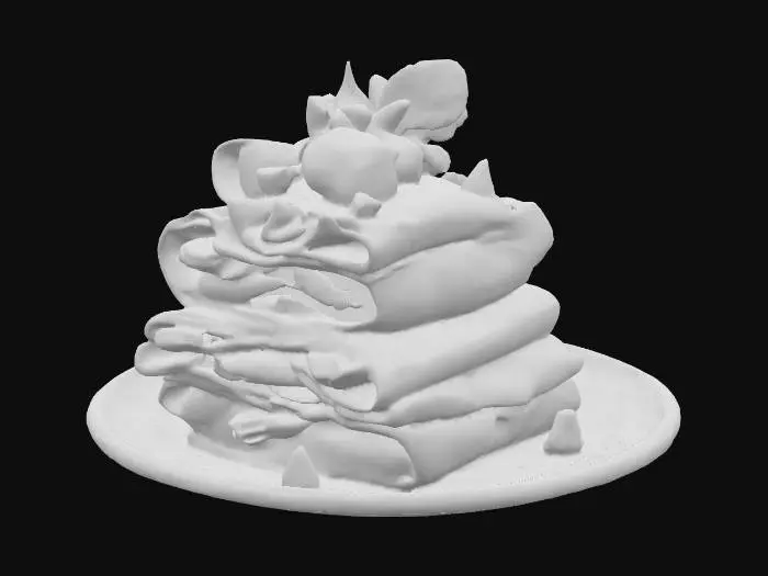 3D model for Highly Detailed, Ultra Realistic, a delicious stack of detailed crepes with different fillings in each layer, #food#