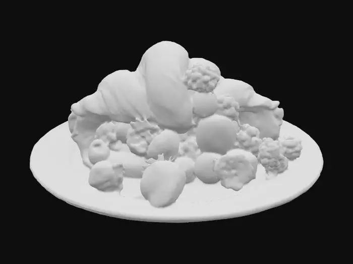 3D model for Highly Detailed, Ultra Realistic, a delicious berry-filled croissant on a plate, #food#