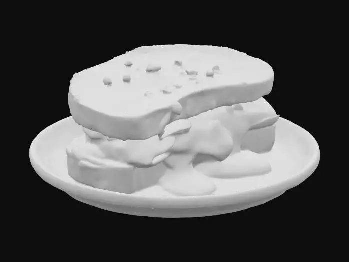 3D model for Highly Detailed, Ultra Realistic, a delicious croque monsieur on a plate, #food#