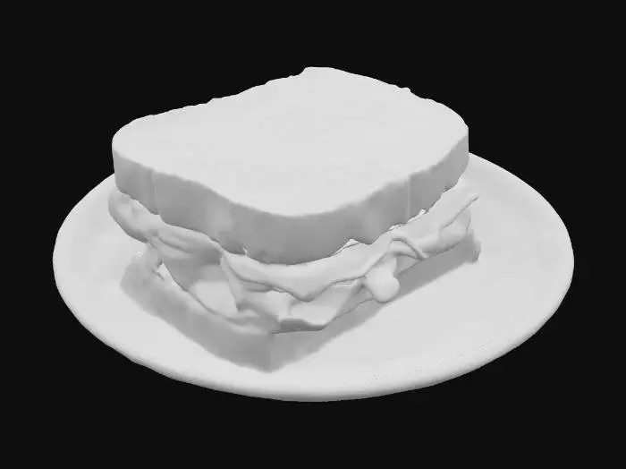 3D model for Highly Detailed, Ultra Realistic, a delicious croque monsieur on a plate, #food#