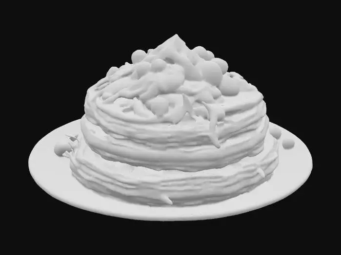 3D model for Highly Detailed, Ultra Realistic, a delicious stack of detailed crepes with different fillings in each layer, #food#