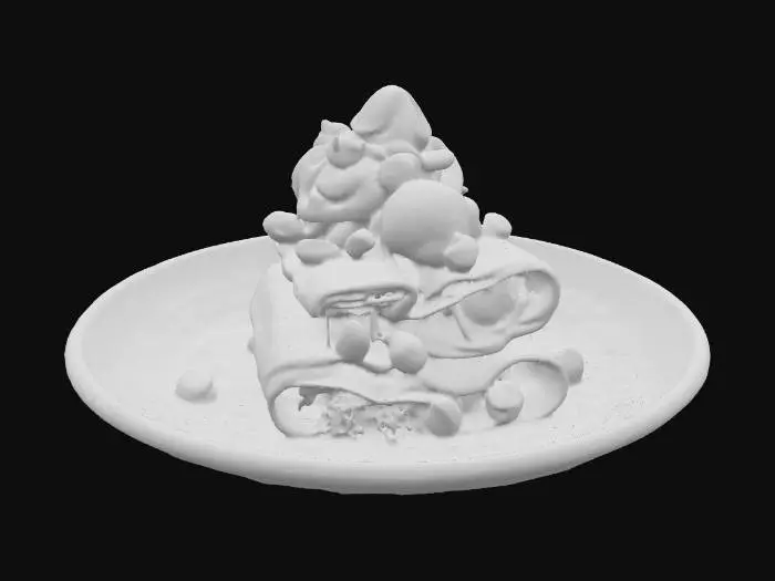 3D model for Highly Detailed, Ultra Realistic, a delicious stack of detailed crepes with different fillings in each layer, #food#