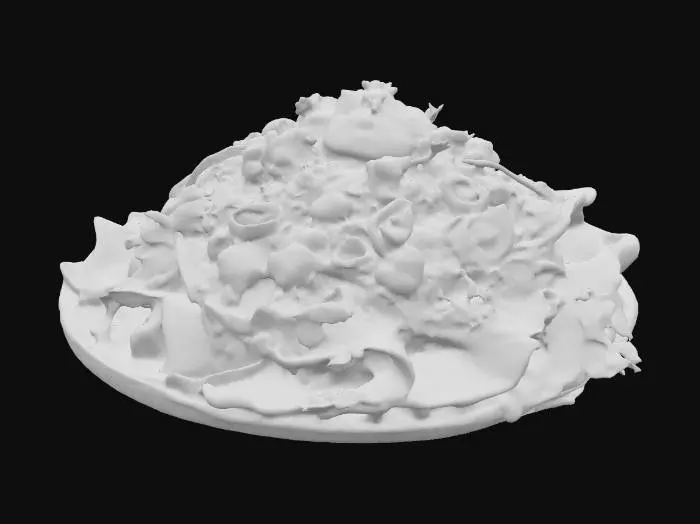3D model for Highly Detailed, Ultra Realistic, a delicious plate of loaded nachos piled high, #food#
