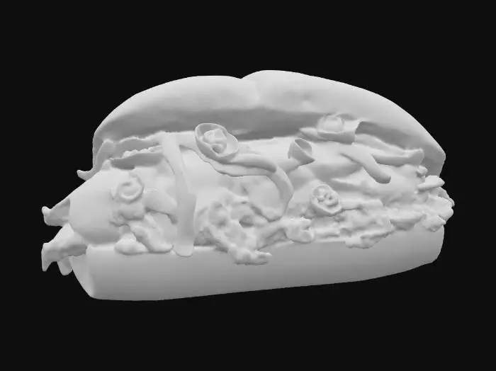 3D model for Highly Detailed, Ultra Realistic, a delicious cheesy philly cheesesteak sandwich, #food#