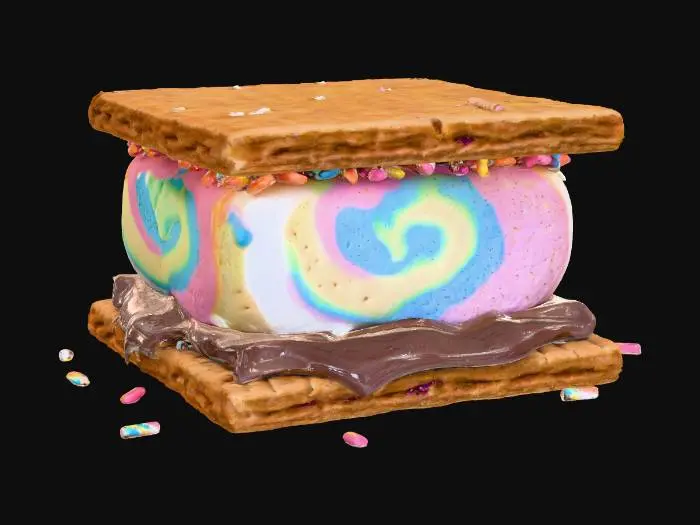 3D model for Rainbow S'more, #food#