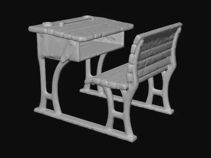 3D model for Antique Classroom Desk, #Halloween2025#