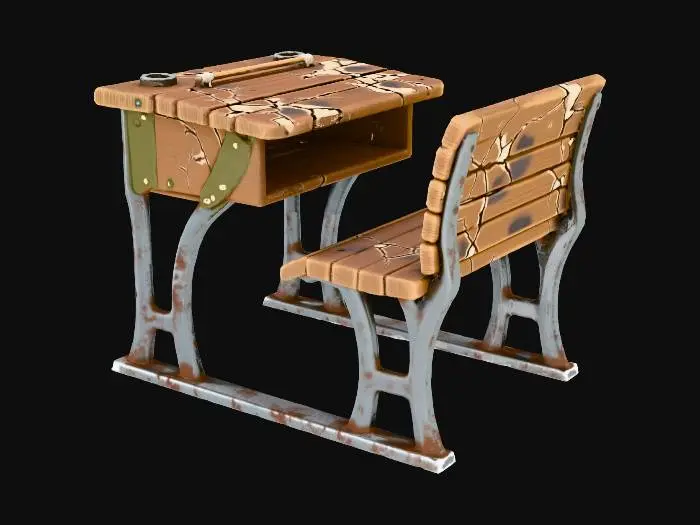 3D model for Antique Classroom Desk, #Halloween2025#