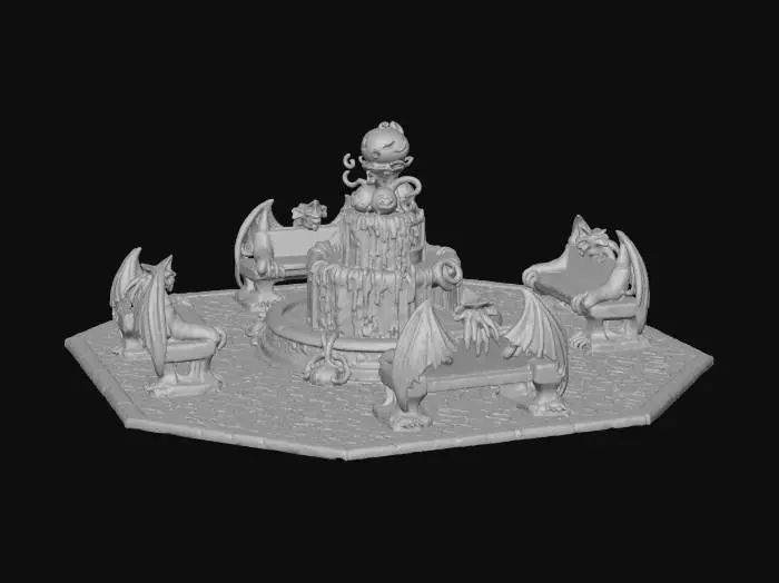 3D model for Haunted Fountain Plaza, #Halloween2025#