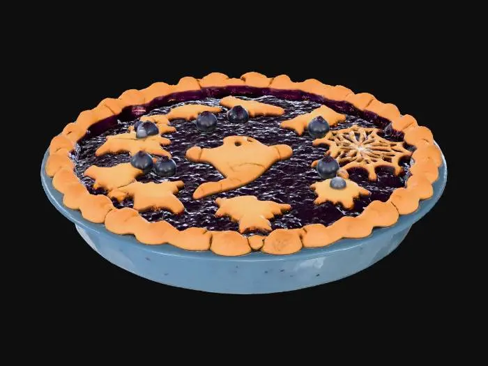 3D model for Halloween Blueberry Pie, #Halloween2025#