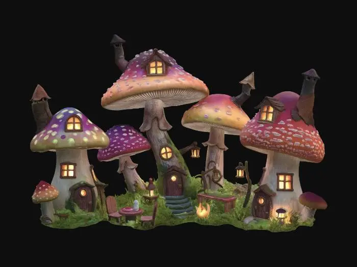 3D model for Enchanted Mushroom Village