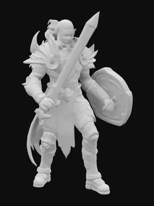 3D model for Highly Detailed, Ultra Realistic, Full Body, Battle Pose, World of Warcraft Character