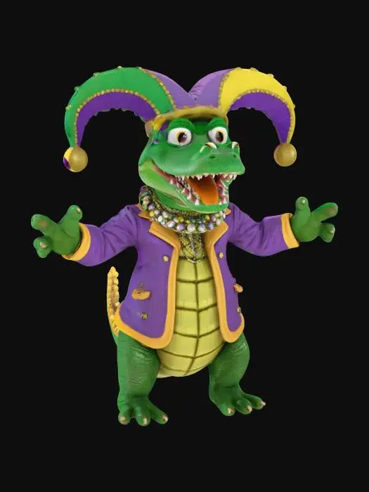 3D model for [New Orleans] an alligator dressed up for mardi gras, #AroundTheWorld#