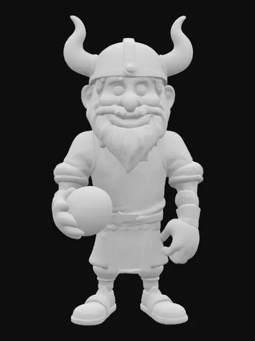 3D model for [Minnesota] a norse cartoon viking character wearing minnesota vikings football attire, #AroundTheWorld#