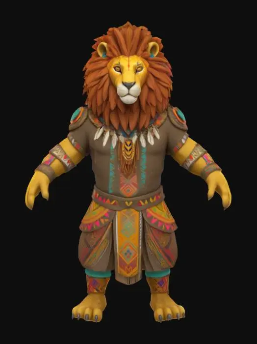 3D model for [Africa] Lion Warrior, #AroundTheWorld#