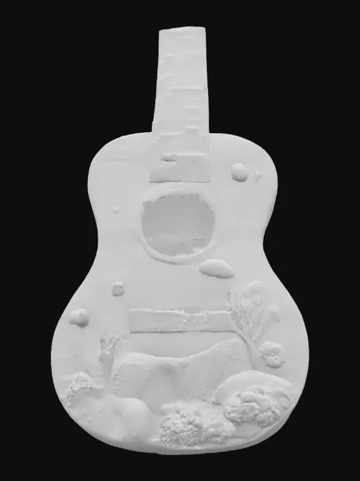 3D model for [Hawaii] a meticulously detailed ocean-themed ukulele with the body as a transparent resin “aquarium”, #AroundTheWorld#