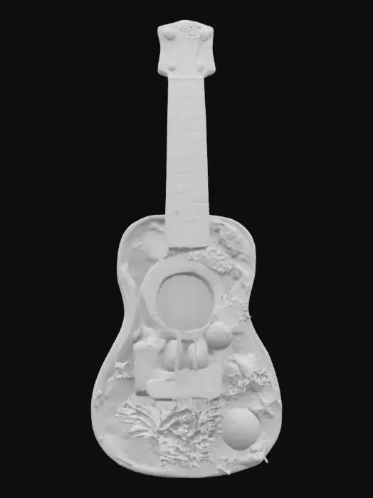 3D model for [Hawaii] a meticulously detailed ocean-themed ukulele with the body as a transparent resin “aquarium”, #AroundTheWorld#