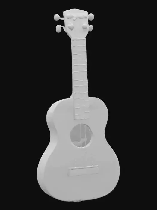 3D model for [Hawaii] a beautiful kona wood ukulele with traditional polynesian carvings #AroundTheWorld#