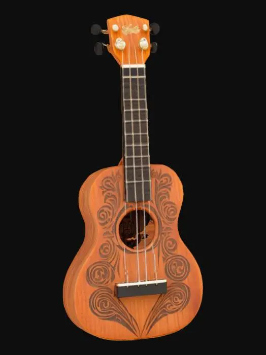 3D model for [Hawaii] a beautiful kona wood ukulele with traditional polynesian carvings #AroundTheWorld#