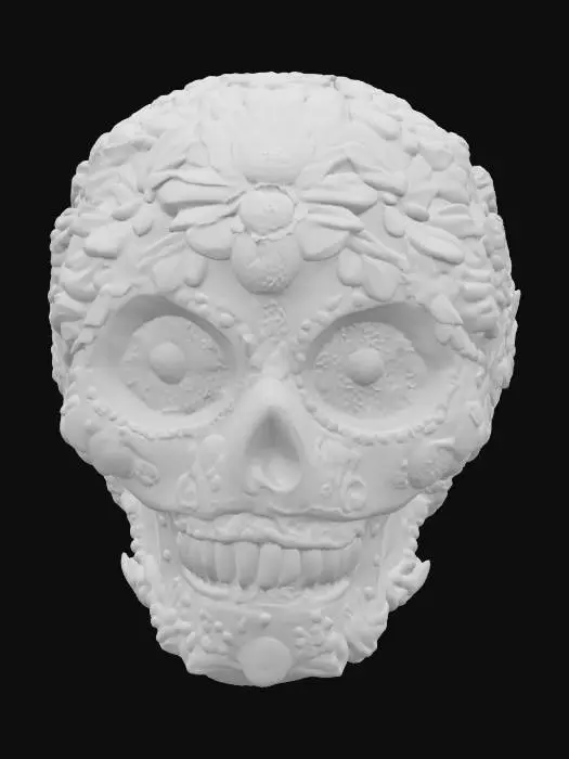 3D model for [Mexico] a sugar skull made entirely from beautiful mexican flowers, #AroundTheWorld#