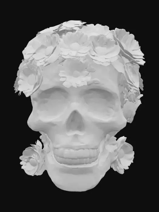 3D model for [Mexico] a sugar skull made entirely from beautiful mexican flowers, #AroundTheWorld#