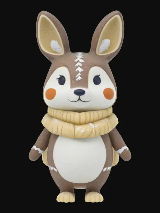 3D model for [Scandinavia] Stylized, Animal Crossing, Snow Sculpture, Nordic-Themed, Woodland Animal, Full Body, #AroundTheWorld#
