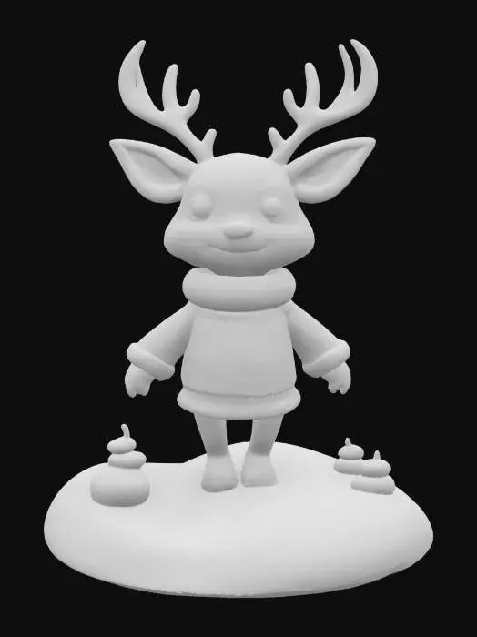 3D model for [Scandinavia] Stylized, Animal Crossing, Snow Sculpture, Nordic-Themed, Woodland Animal, Scandinavian Sweater, Full Body, #AroundTheWorld#