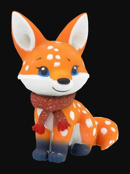 3D model for [Scandinavia] Stylized, Animal Crossing, Snow Sculpture, Nordic-Themed, Woodland Animal, Full Body, #AroundTheWorld#