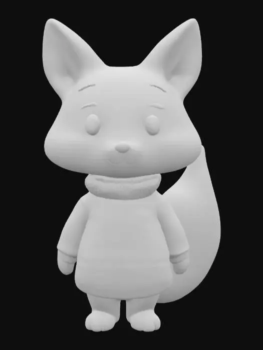 3D model for [Scandinavia] Stylized, Animal Character Snow Sculpture made from snow, Nordic-Themed, Woodland Animal, Scandinavian Sweater, Full Body, #AroundTheWorld#