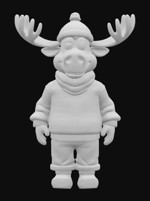 3D model for [Norway] Full Body, Moose cartoon character wearing traditional norwegian clothing, Highly Detailed,  #AroundTheWorld#
