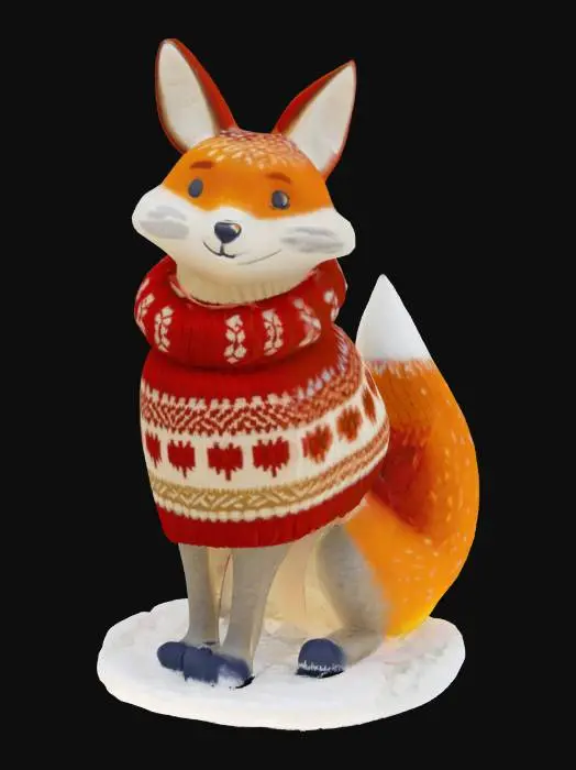3D model for [Scandinavia] Stylized, Animal Crossing, Snow Sculpture, Nordic-Themed, Woodland Animal, Scandinavian Sweater, Full Body, #AroundTheWorld#