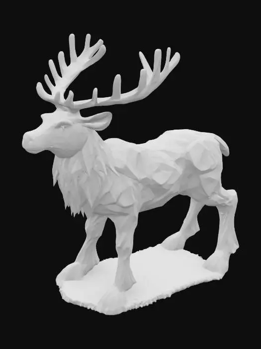 3D model for [Scandinavia] Stylized, Animal Crossing, Snow Sculpture, Nordic-Themed, Woodland Animal, Full Body, #AroundTheWorld#