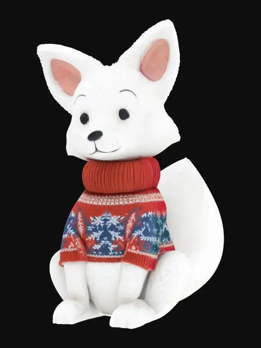 3D model for [Scandinavia] Animal Character Snow Sculpture made from snow, Nordic-Themed, Woodland Animal, Scandinavian Sweater, Full Body, #AroundTheWorld#