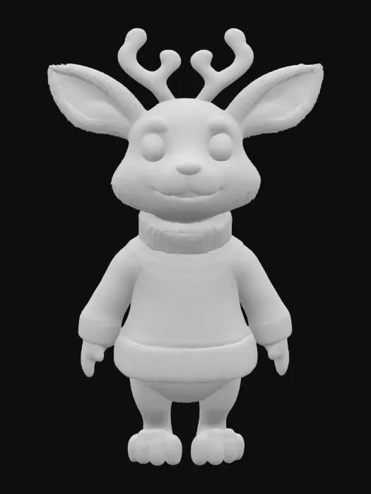 3D model for [Scandinavia] Animal Character Snow Sculpture made from snow, Nordic-Themed, Woodland Animal, Scandinavian Sweater, Full Body, #AroundTheWorld#