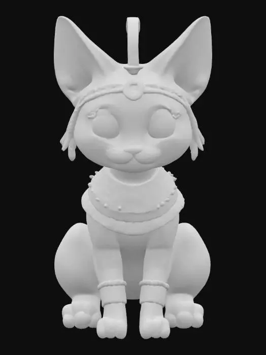 3D model for [Egypt] an Egyptian Cat Character in Ancient Egyptian Regalia, #AroundTheWorld#