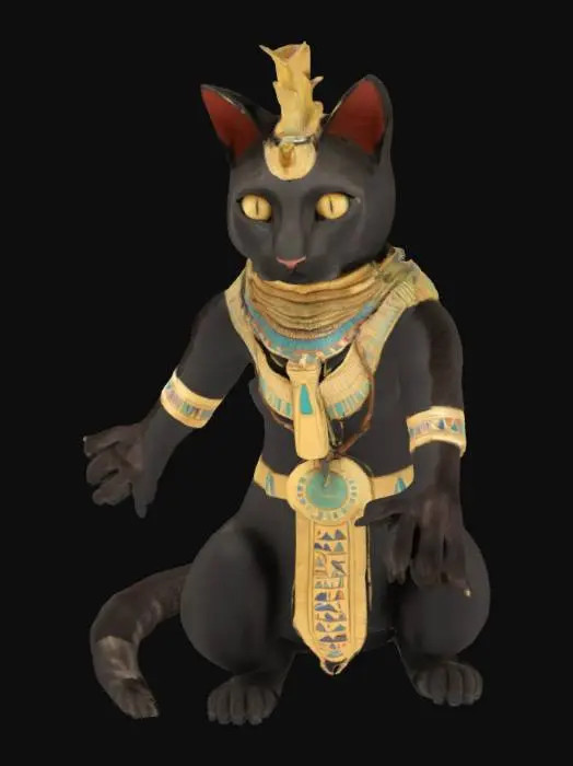 3D model for [Egypt] an Egyptian Cat Character in Ancient Egyptian Regalia, #AroundTheWorld#